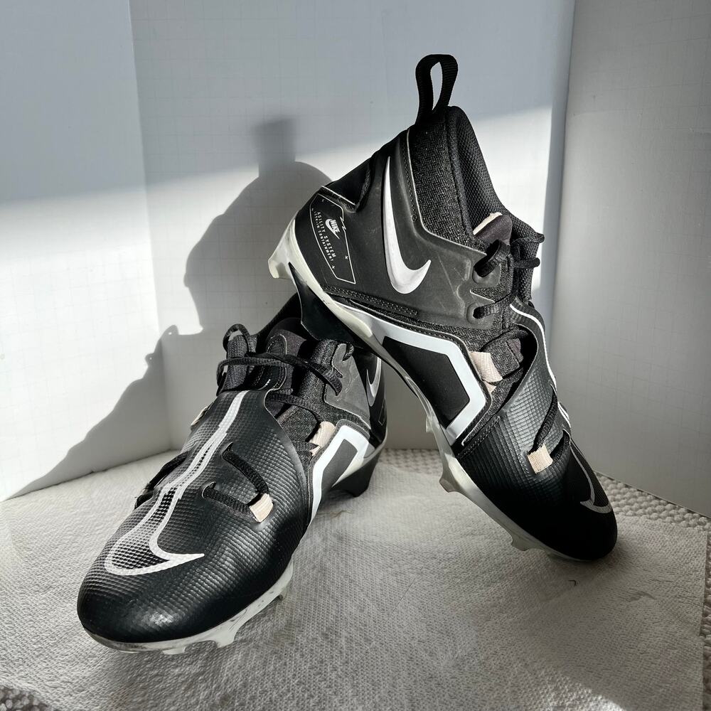 Nike Alpha Menace Pro 3 Football Cleats Men's Sz 9 Black White CT6649-001